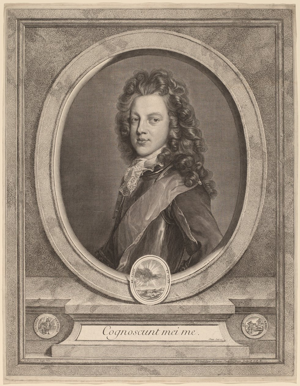James III, Prins af Wales af Gerard Edelinck after François de Troy
