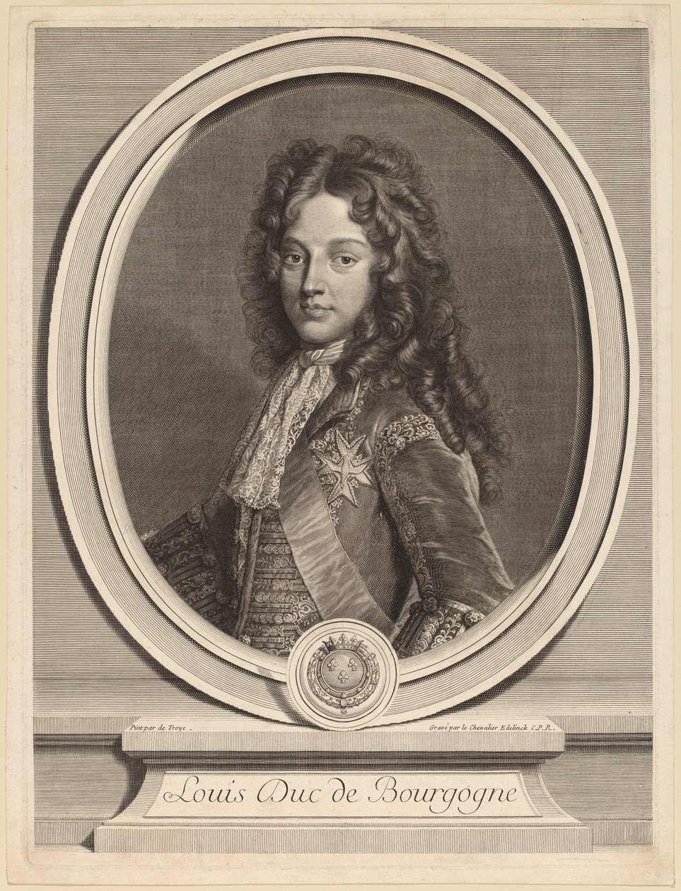 Louis, hertug af Bourgogne af Gerard Edelinck after François de Troy