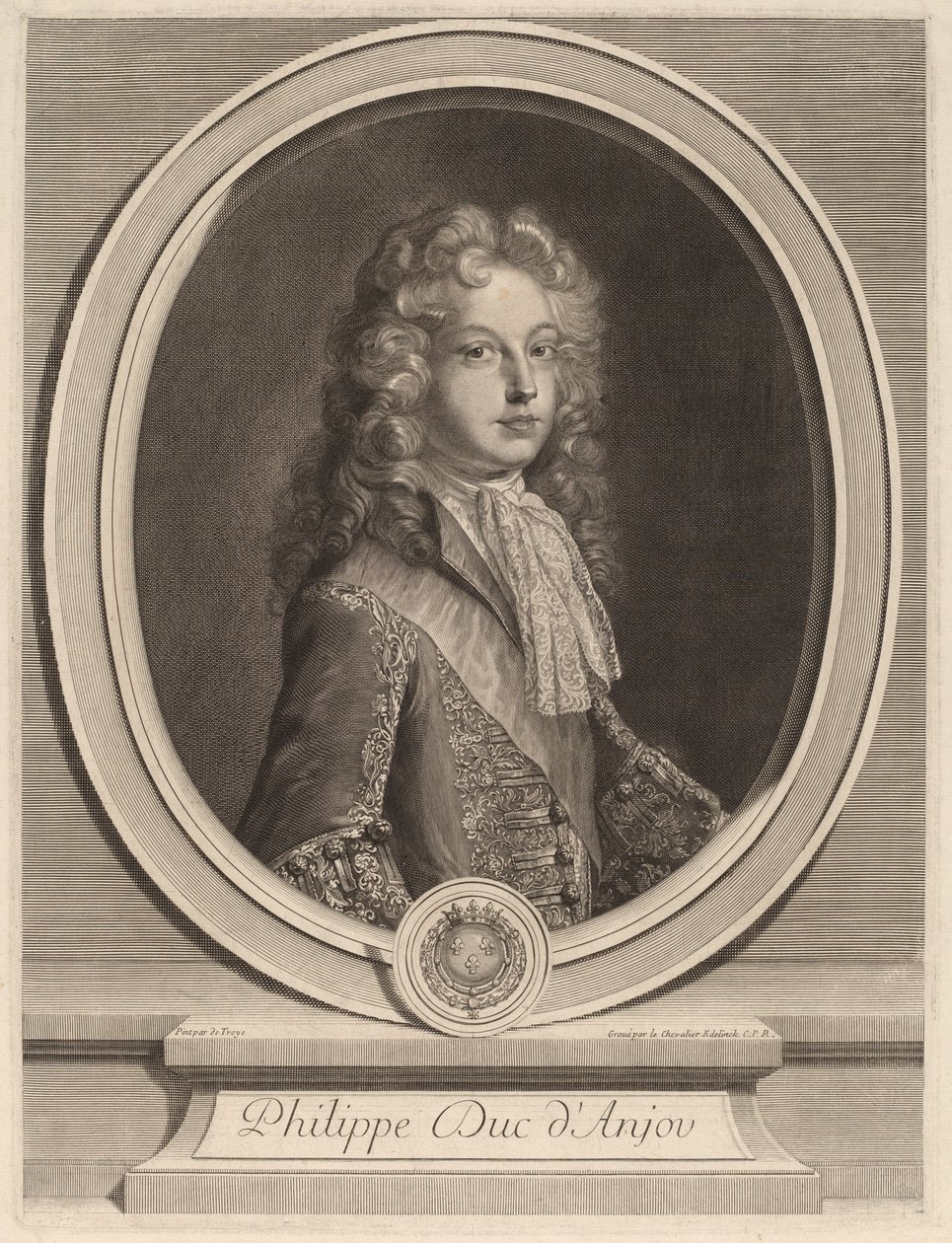 Philip, hertug af Anjou af Gerard Edelinck after François de Troy