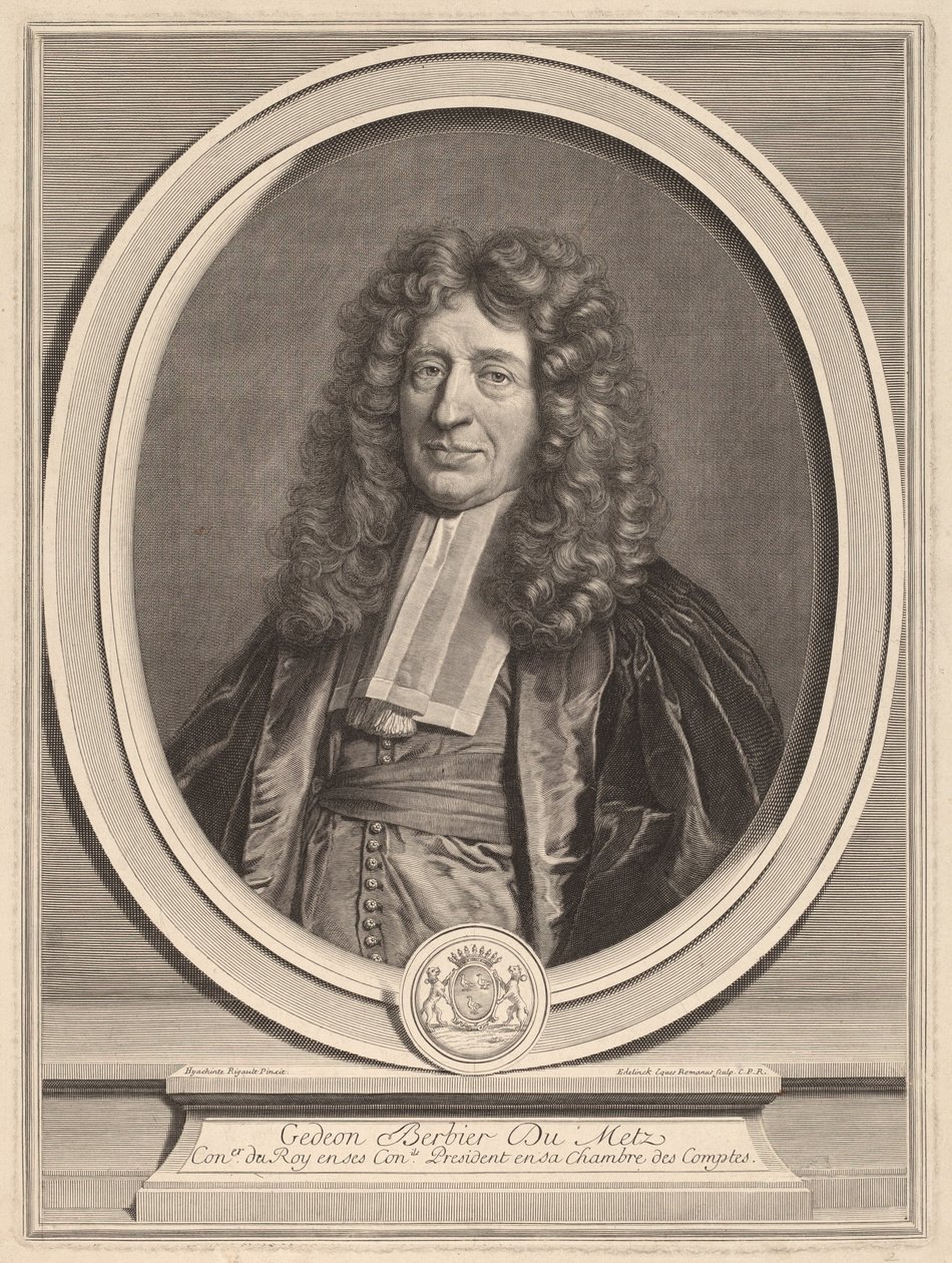 Gedeon Berbier-Du Metz af Gerard Edelinck after Hyacinthe Rigaud