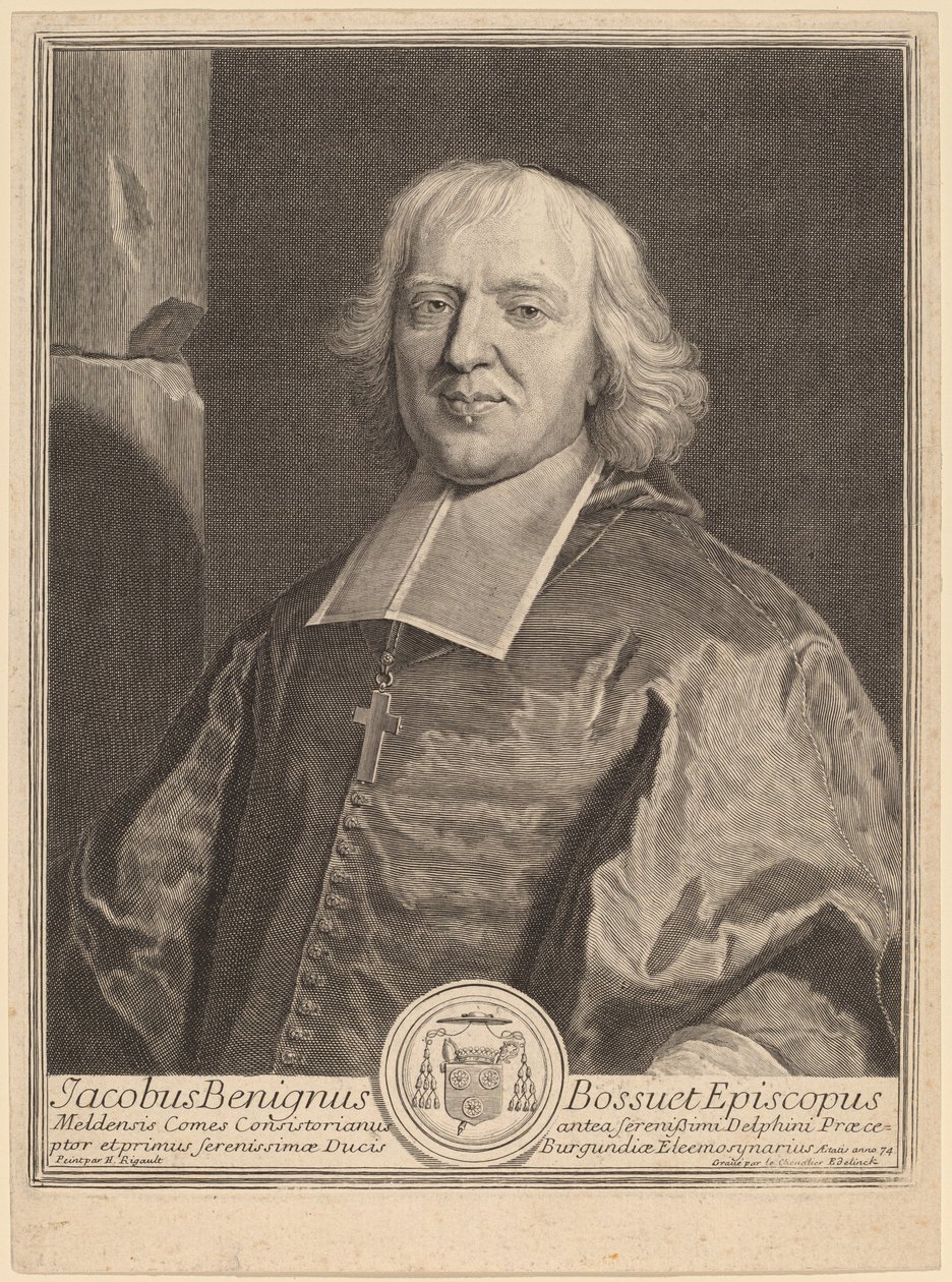 Jacques Benigne Bossuet af Gerard Edelinck after Hyacinthe Rigaud