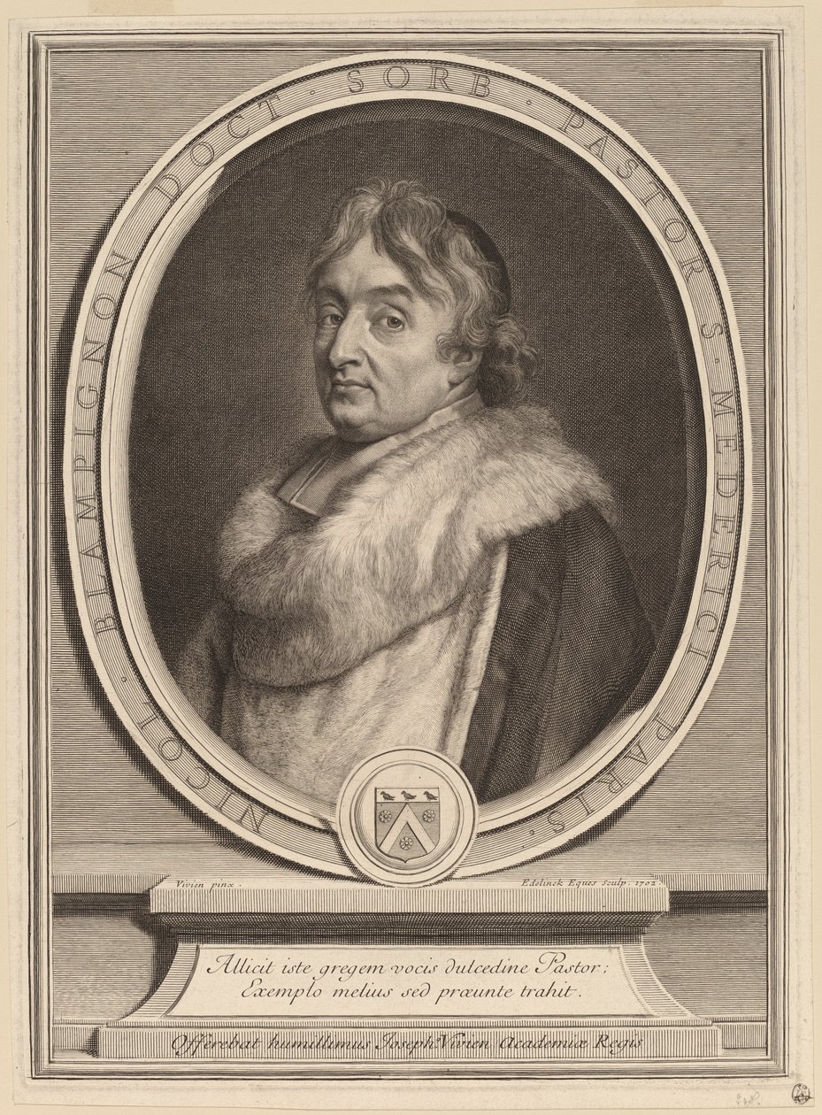 Nicolas de Blampignon af Gerard Edelinck after Joseph Vivien