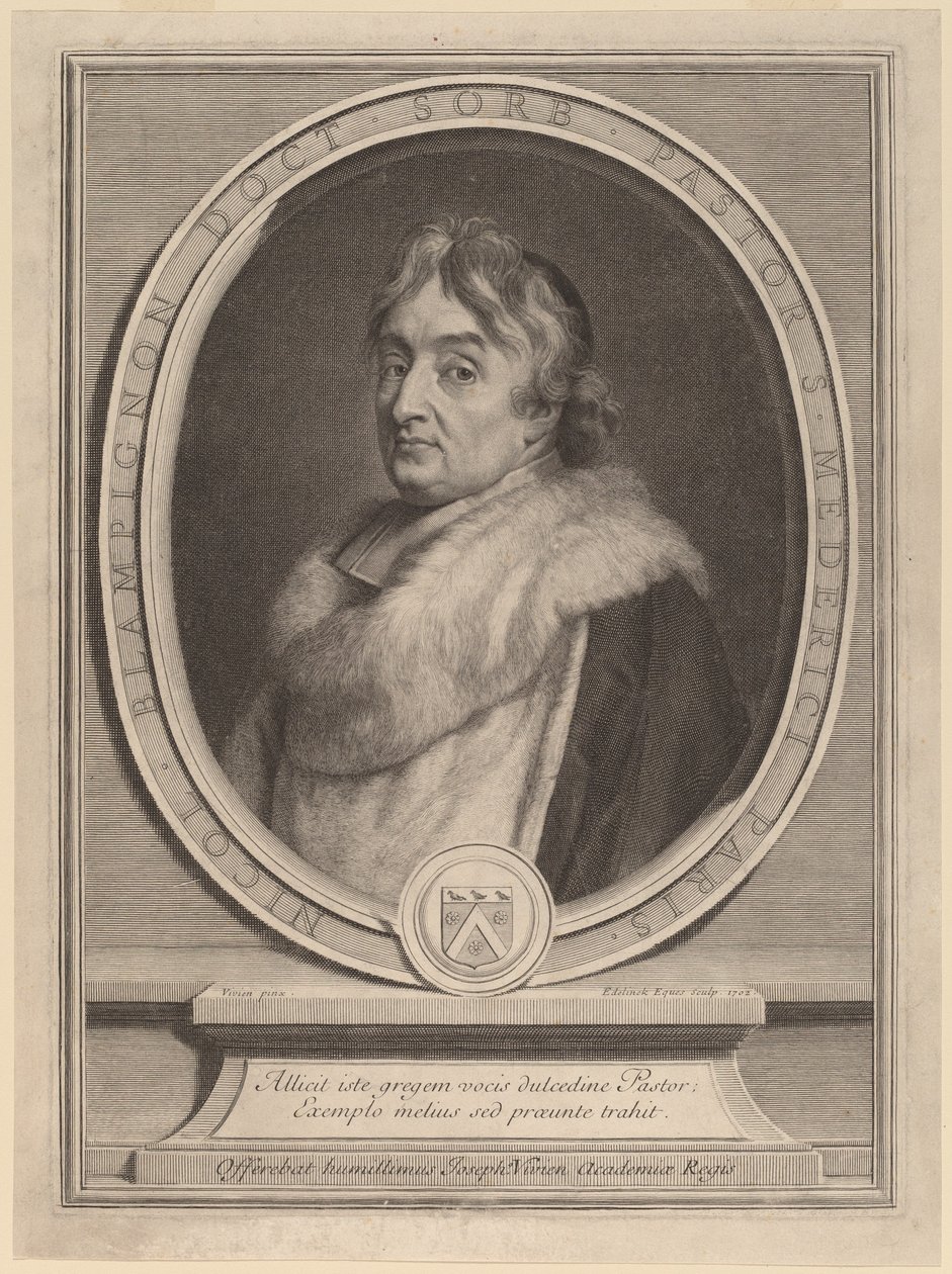 Nicolas de Blampignon af Gerard Edelinck after Joseph Vivien