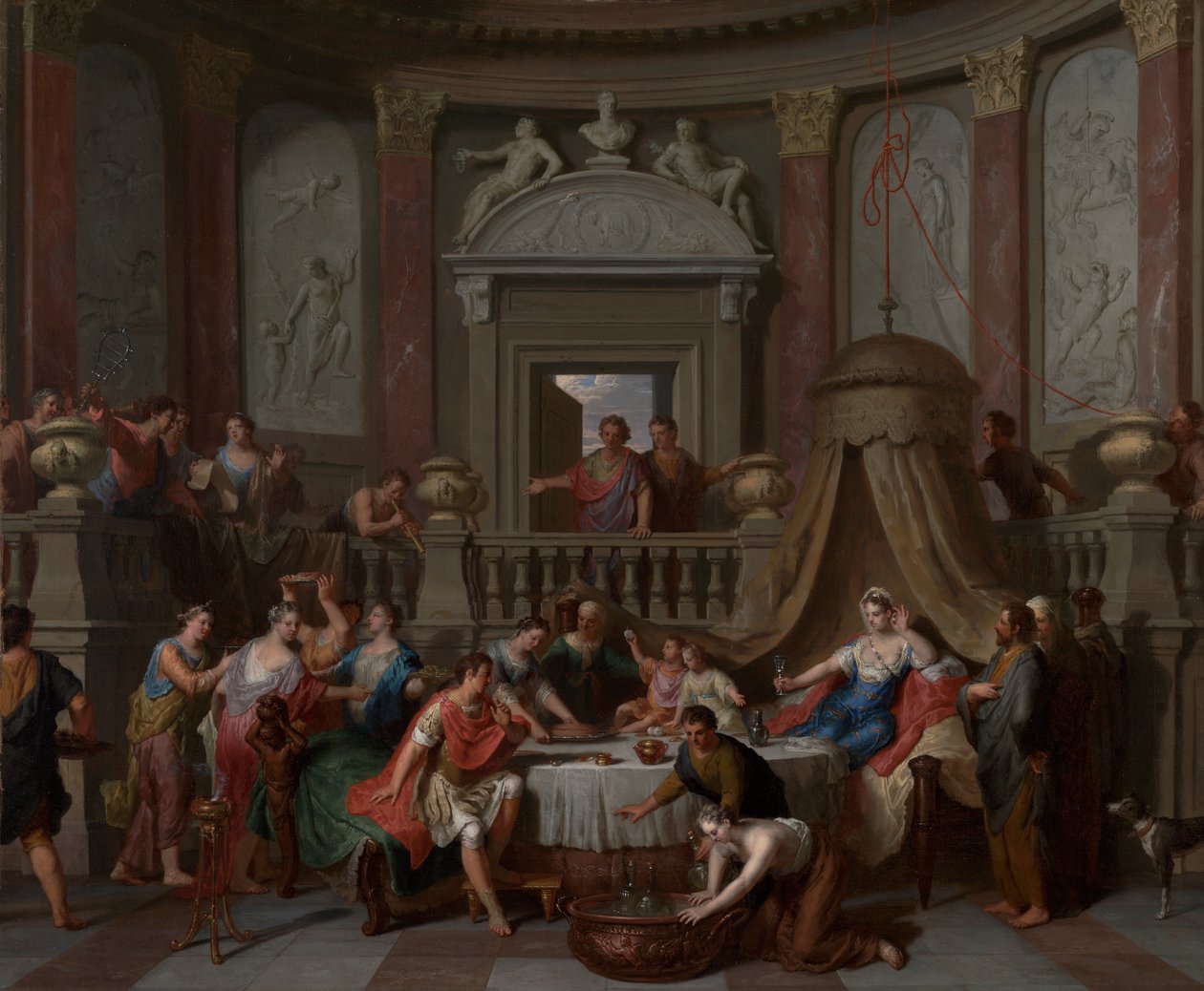 The Banket of Cleopatra, ca. 1700 (olie på lærred) af Gerard Hoet