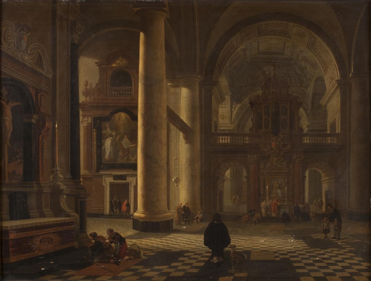 Interiør af en katolsk kirke af Gerard Houckgeest