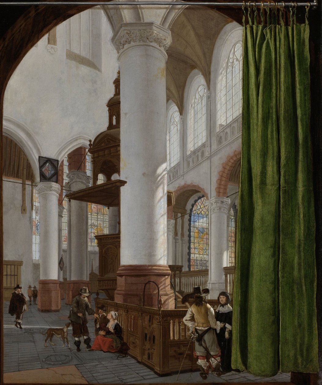 Interiør af den gamle kirke i Delft, 1654 af Gerard Houckgeest