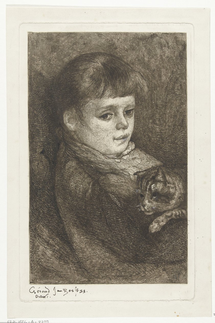Portræt af Eleonora Bos med kat af Gerard Jan Bos (signed by artist)