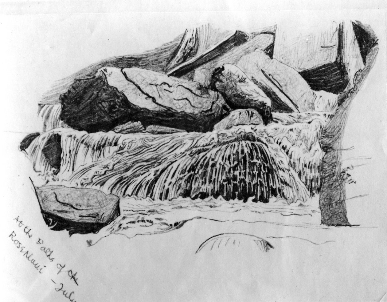 Ved Rosenlaui-badene - juli, ca. 1867 (blyant på papir) af Gerard Manley Hopkins