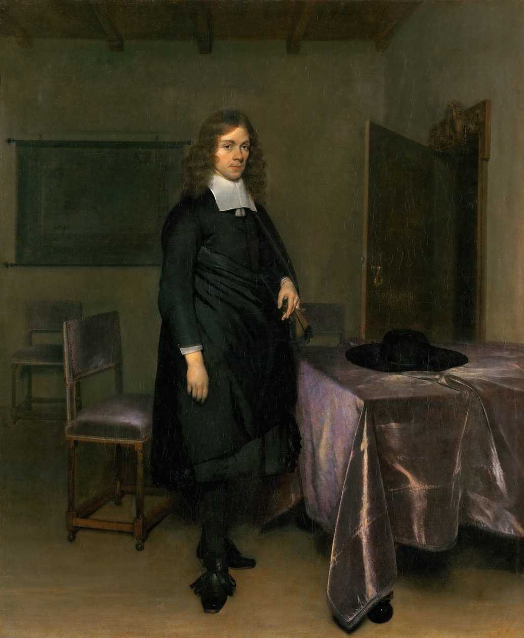 Portræt af en mand af Gerard Ter Borch the Younger