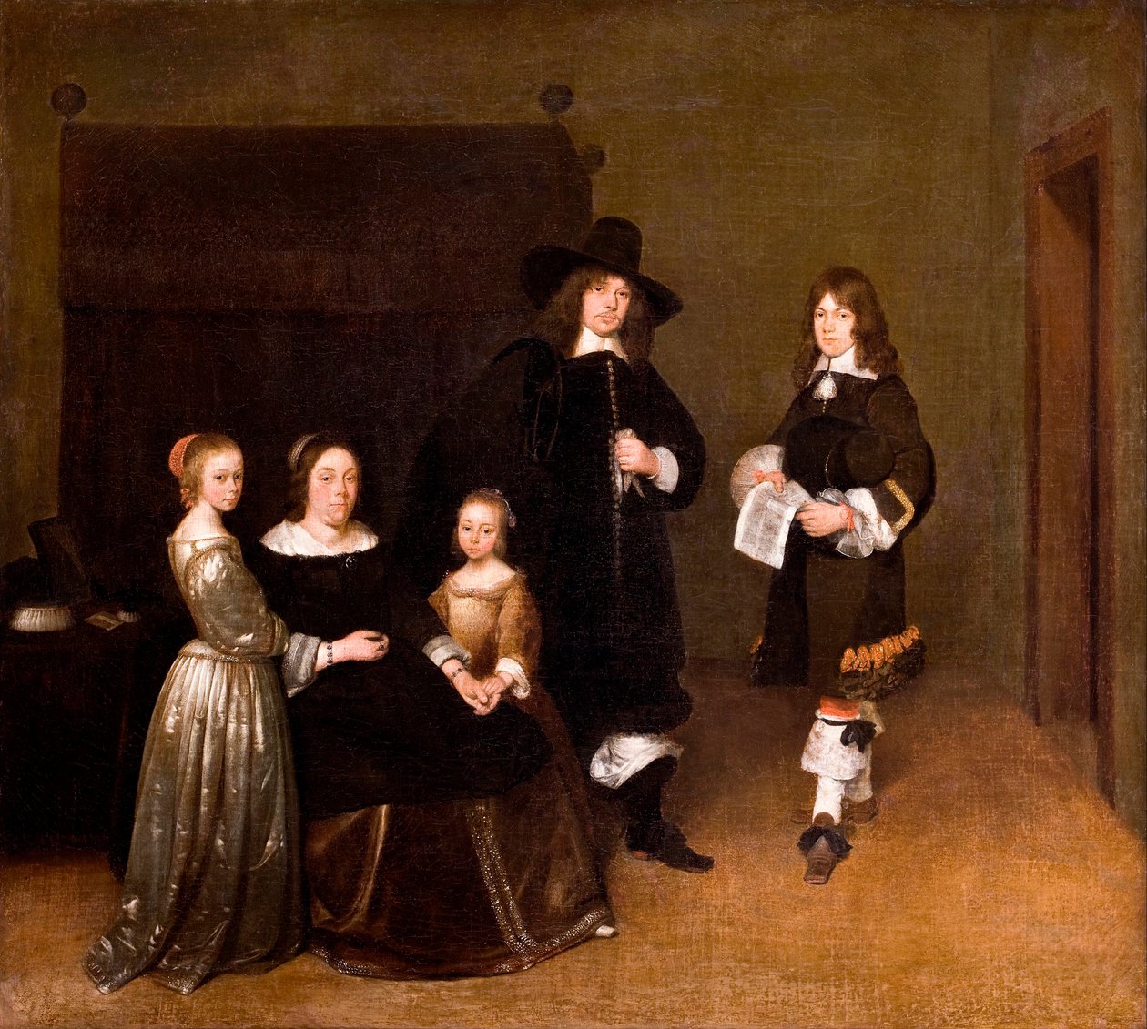 ""Portrait de famille"" (Portræt af en familie) Maleri af Gerard Ter Borch (eller Terburg) den yngre (1617-1681) - 1656 - Olie på lærred Dim 78x86,5 cm Hallwylska Museet, Stockholm af Gerard ter Borch
