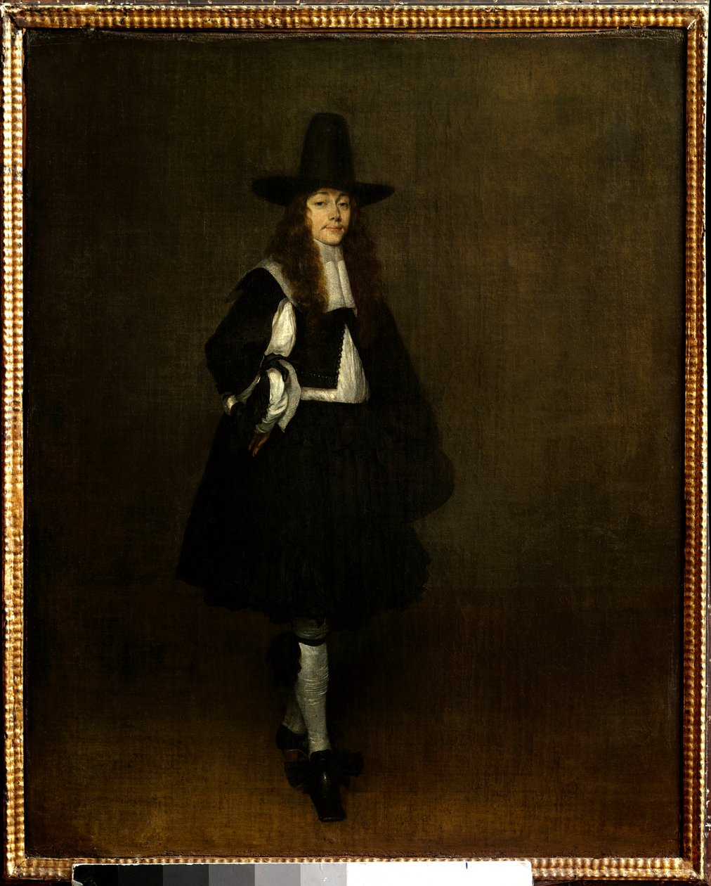 Portræt af mand i sort maleri af Gerard Ter Borch (1617-1681) 1600-tallet søn. 0,67x0,53 m Paris, musee du Louvre - Portræt af en mand i sort. Maleri af Gerard Ter Borch (1617-1681) af Gerard ter Borch