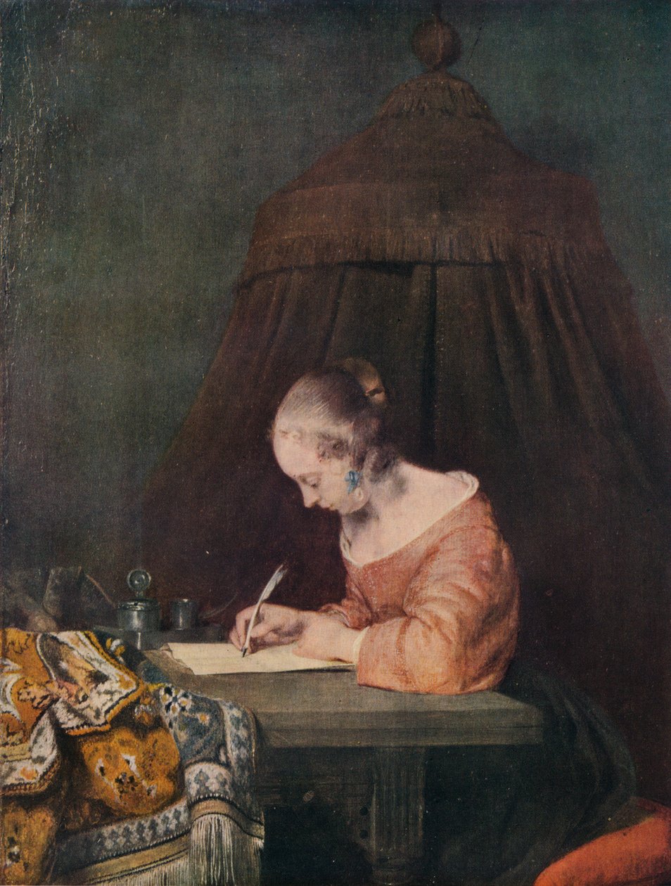Kvinde, der skriver et brev, c1655, 1938 af Gerard Terborch II