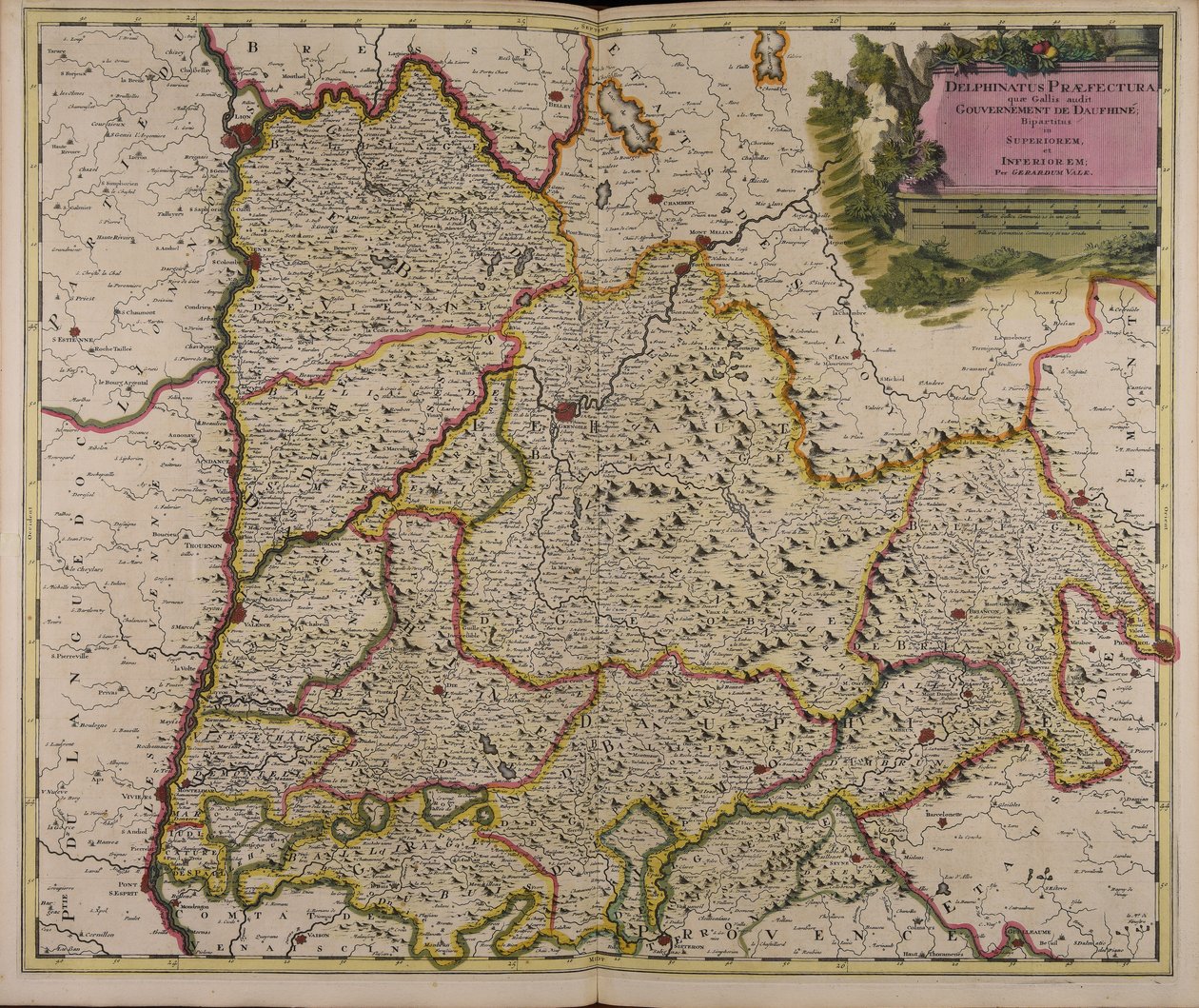 Delphinatus praefectura quae Gallis audit regering af Daufhiné bipartitus in superiorem et inferiorem af Gerard Valck