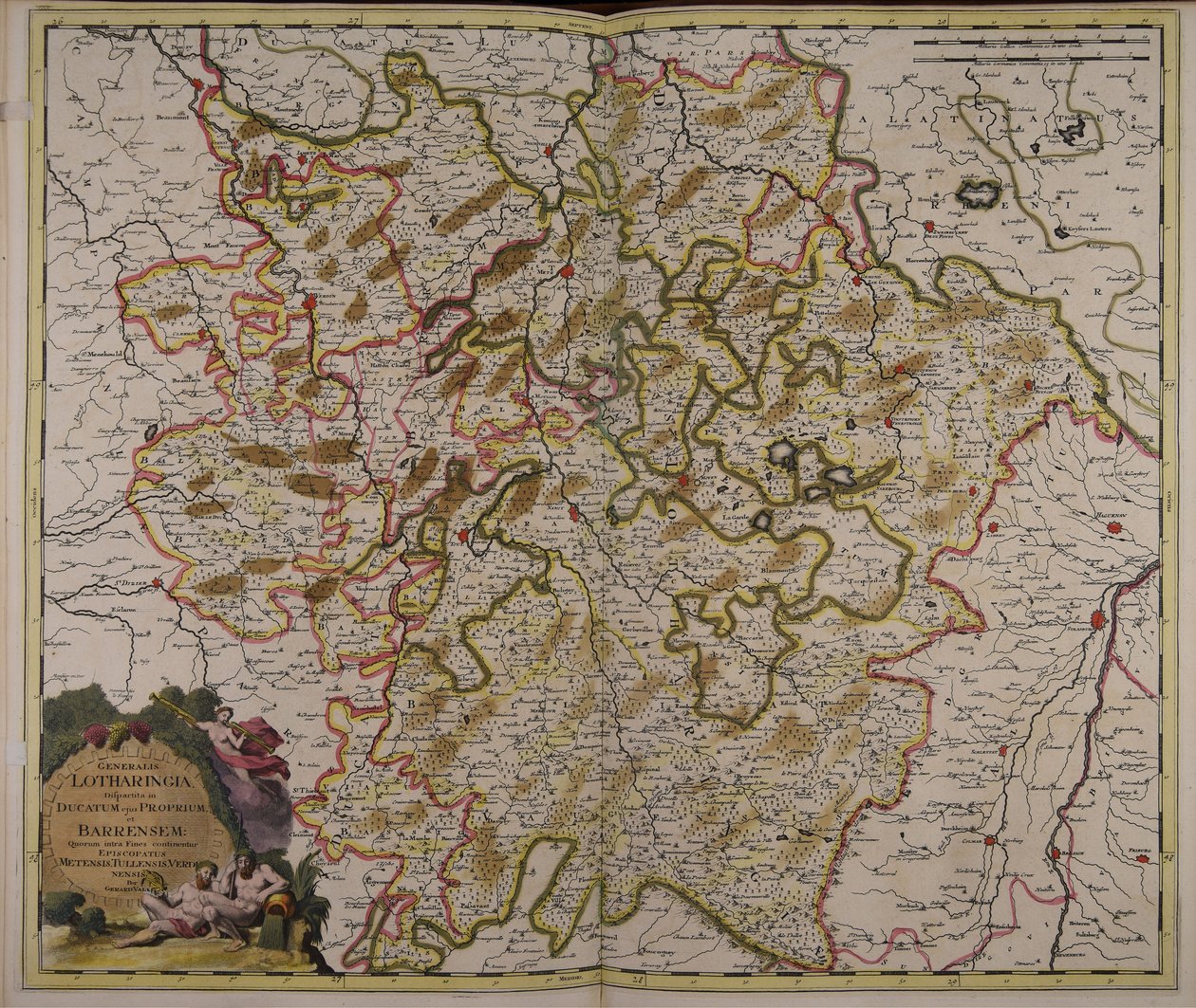 Generalis Lotharingia dispartita in ducatum ejus proprium et Barrensem quorum intra fines continentur episcopatus Metensis, Tullensis, Verdunensis af Gerard Valck
