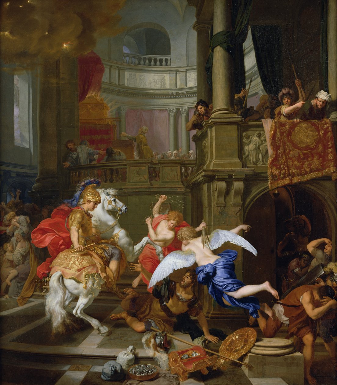 Uddrivelsen af Heliodorus fra templet, 1674 af Gerard de Lairesse