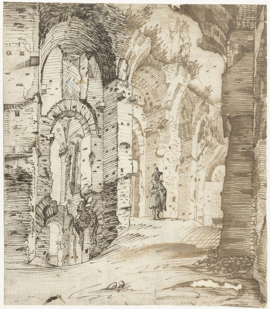 Ruinerne af paladsets underbygning af Septimius Severus, Rom af Gerard ter Borch