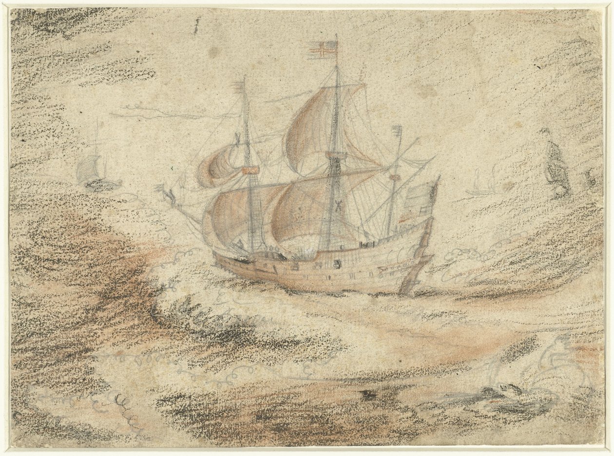 Sejlskib til søs af Gerard ter Borch (II) (possibly)