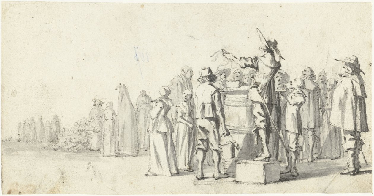 Melder på en markedsplads af Gerard ter Borch (II)