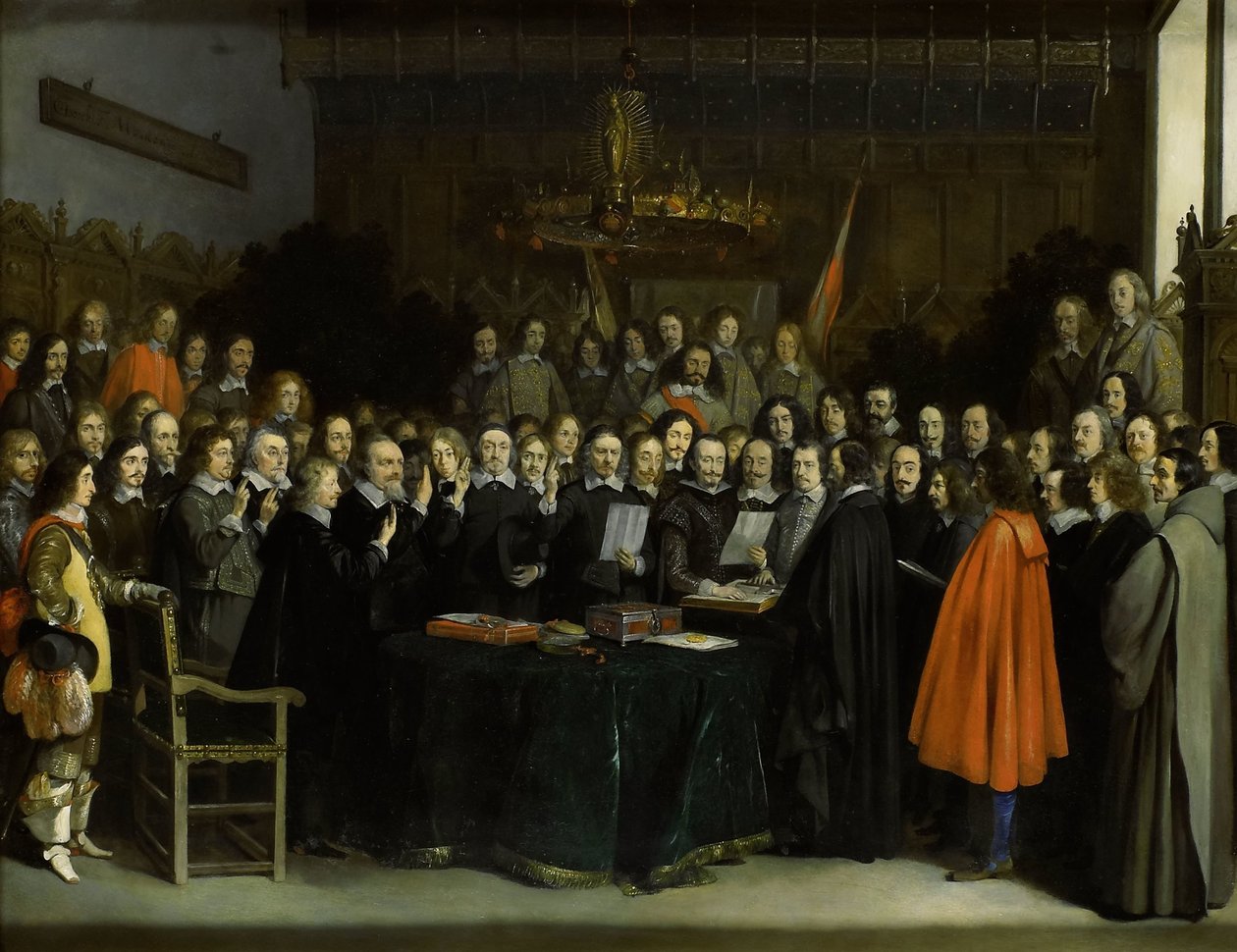 Ratifikationen af ​​Munster-traktaten Eden om freden i Münster i 1648 af Gerard ter Borch (II)