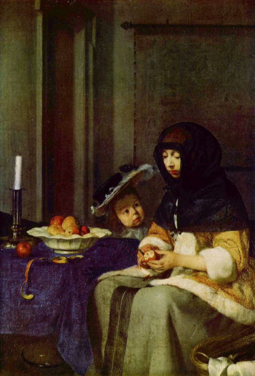 Tysk: Apfelschälerin Æbleskræller af Gerard ter Borch