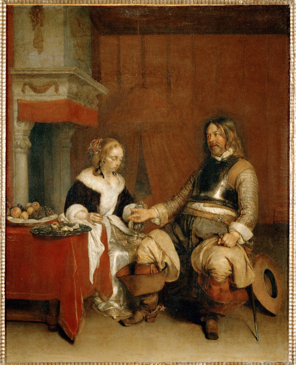 Le galant militaire - Den flotte officer ... af Gerard ter Borch or Terborch