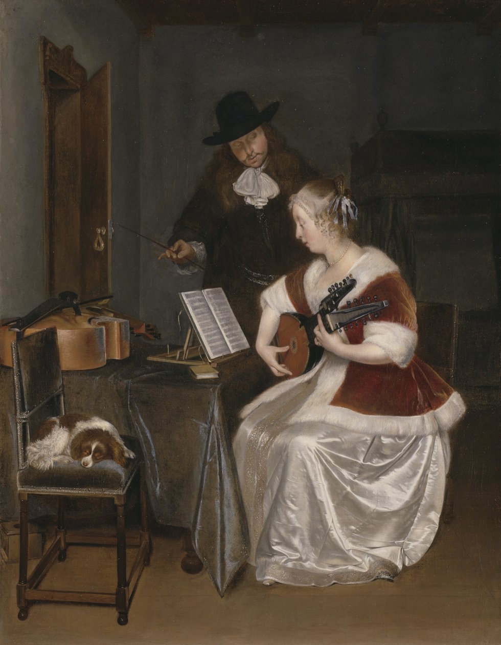 Musiktimen, ca. 1670 af Gerard ter Borch