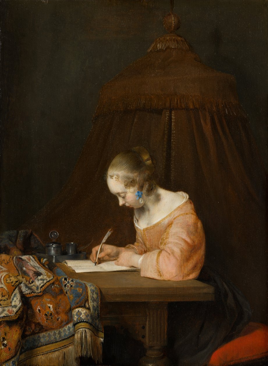Kvinde, der skriver et brev, ca. 1655 af Gerard ter Borch