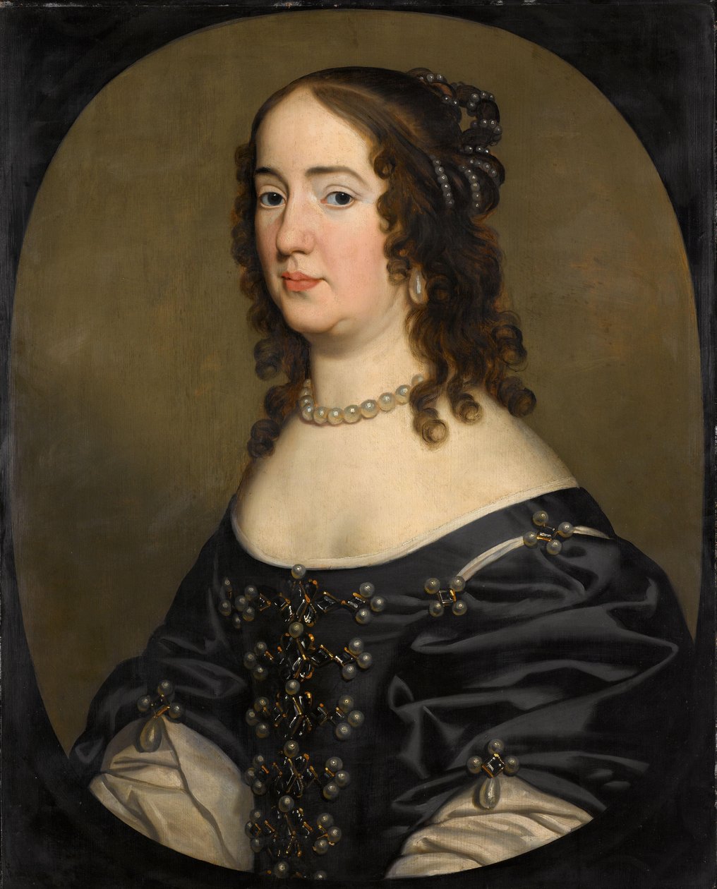 Portræt af Amalia van Solms (1602-75) af Gerard van Honthorst (workshop of)