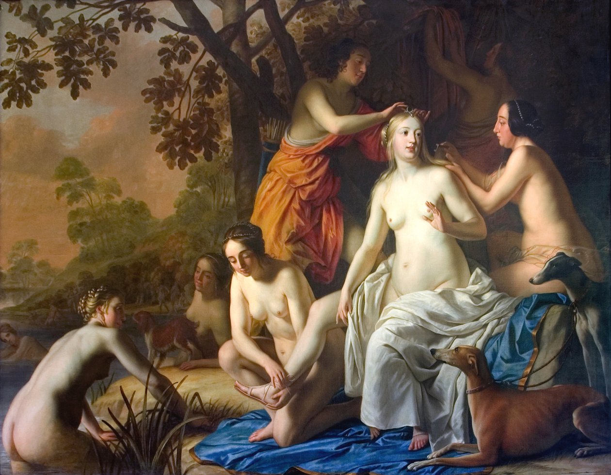 Diana med sine nymfer af Gerard van Honthorst