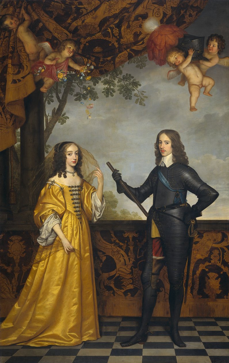 Dobbeltportræt af Vilhelm II (1626-1650), Prins af Orange, og hans kone Mary Stuart (1631-1660). af Gerard van Honthorst