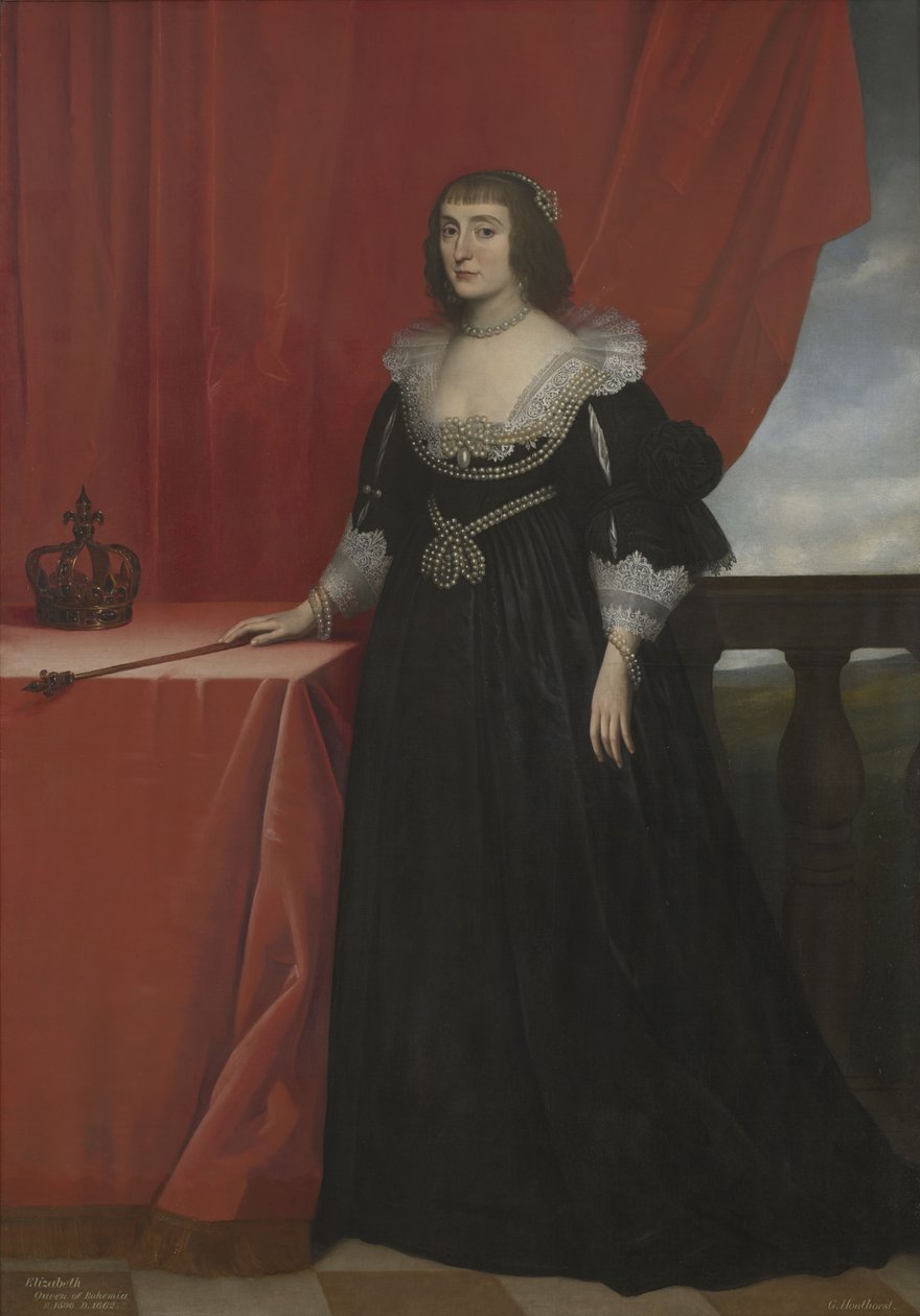 Portræt af Elizabeth Stuart, dronning af Bøhmen (1596-1662) af Gerard van Honthorst