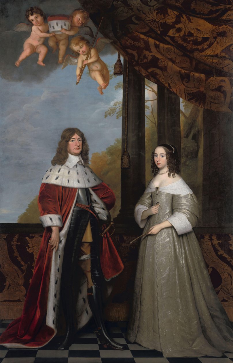 Portræt af Friedrich Wilhelm (1620-88), kurfyrst af Brandenburg, og hans kone Louise Henriette (1627-67), grevinde af Orange-Nassau af Gerard van Honthorst