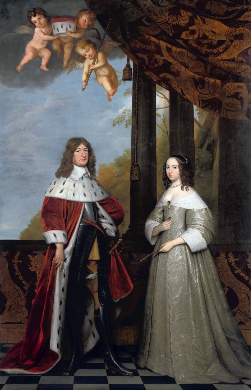 Portræt af Friedrich Wilhelm, kurfyrste af Brandenburg, og hans hustru Louise Henriette, grevinde af Orange-Nassau af Gerard van Honthorst