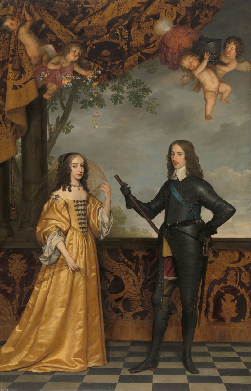 Portræt af Willem II (1626-1650), Prins af Orange, og hans kone Mary Stuart (1631-1660) af Gerard van Honthorst