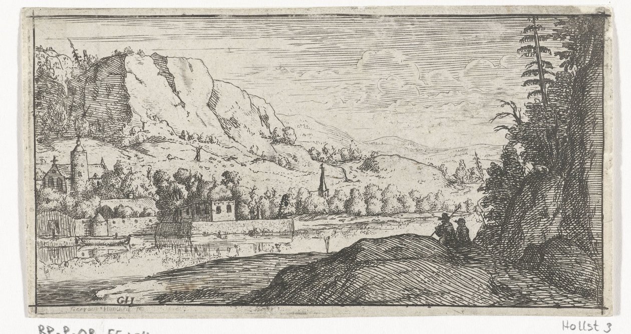 Flod i et bjerglandskab af Gerard van Honthorst
