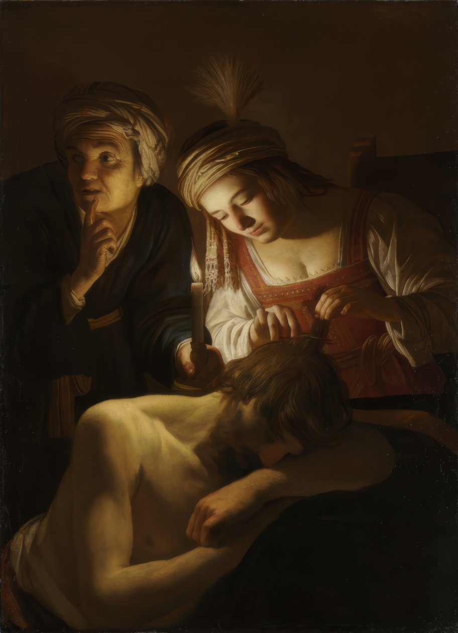 Samson og Dalila af Gerard van Honthorst