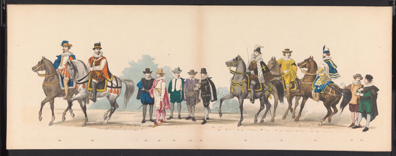 Masquerade of the Leiden Students, 1875 (plade 11) Maskerade afholdt af medlemmerne af Leidens studentkorps den 15. juni 1875 til fejring af 300-året for Leidsche Hoogeschool, forestillende Leidsche Hoogeschool, afbildet i af Gerardus Johannes Bos