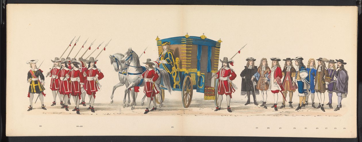 Masquerade of the Leiden Students, 1875 (plade 18) Maskerade afholdt af medlemmerne af Leidens studentkorps den 15. juni 1875 til fejring af 300-året for Leidsche Hoogeschool, forestillende Leidsche Hoogeschool, afbildet i af Gerardus Johannes Bos