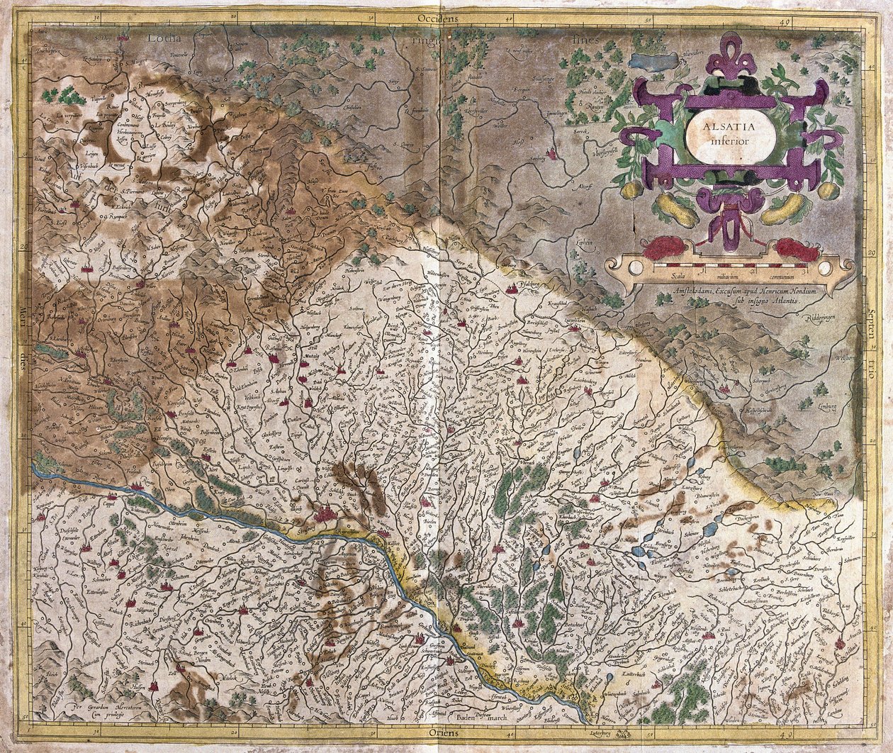 Alsace, Frankrig (gravering af Gerardus Mercator