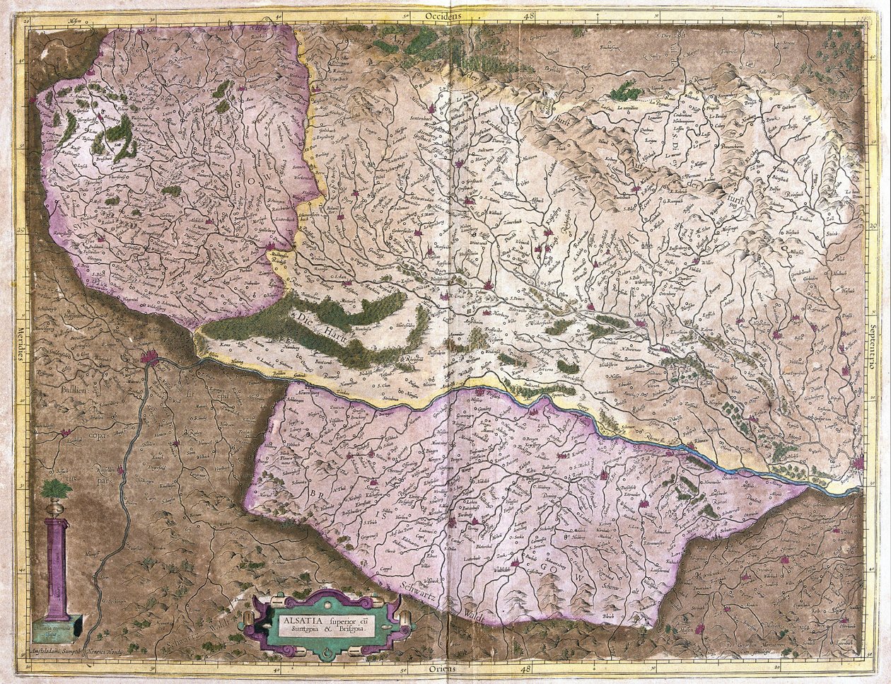 Alsace, Nordfrankrig (gravering af Gerardus Mercator