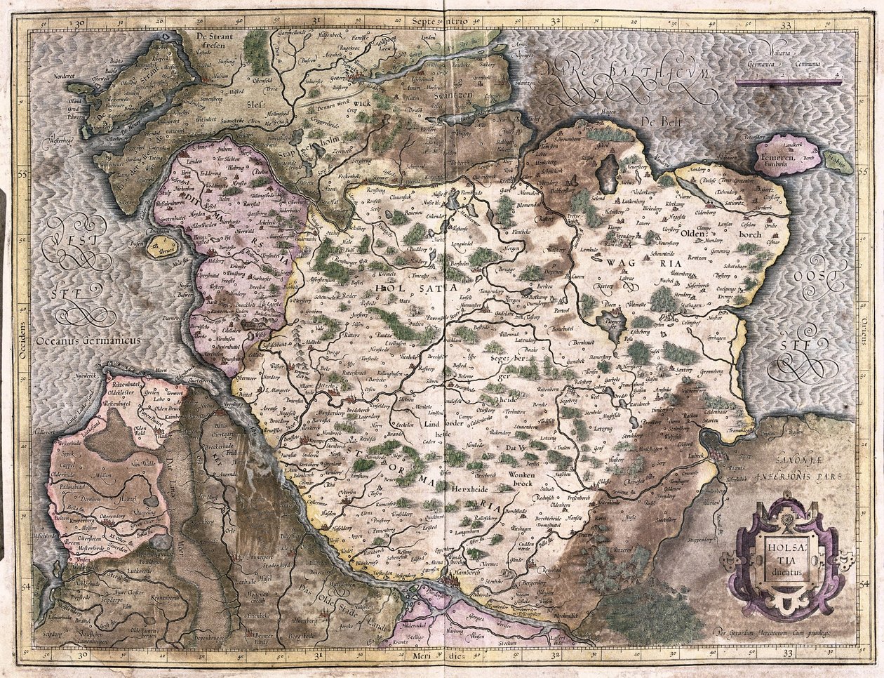 Alsatia, Tyskland (gravering af Gerardus Mercator