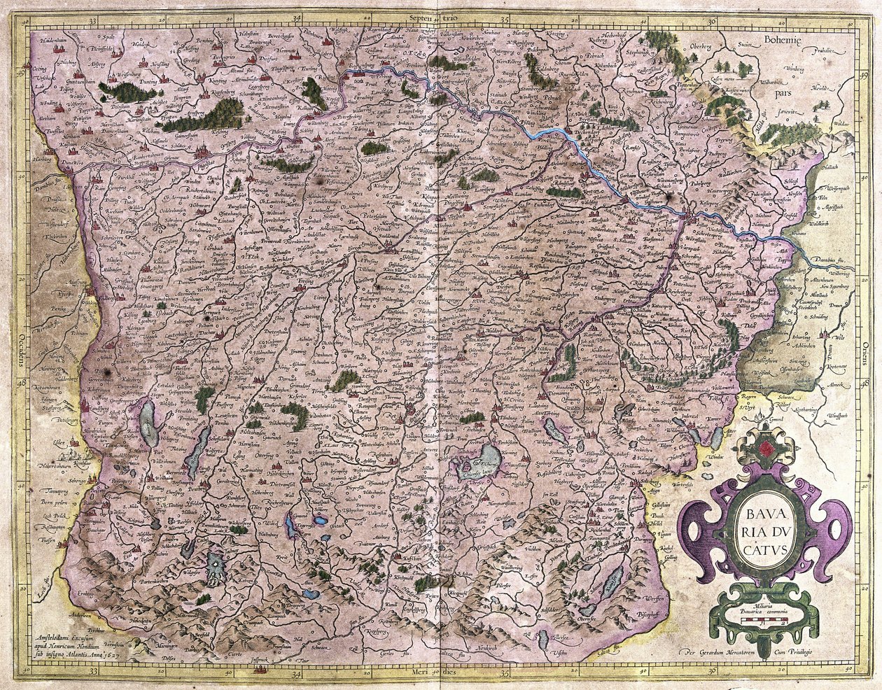 Bayern, Tyskland (gravering af Gerardus Mercator