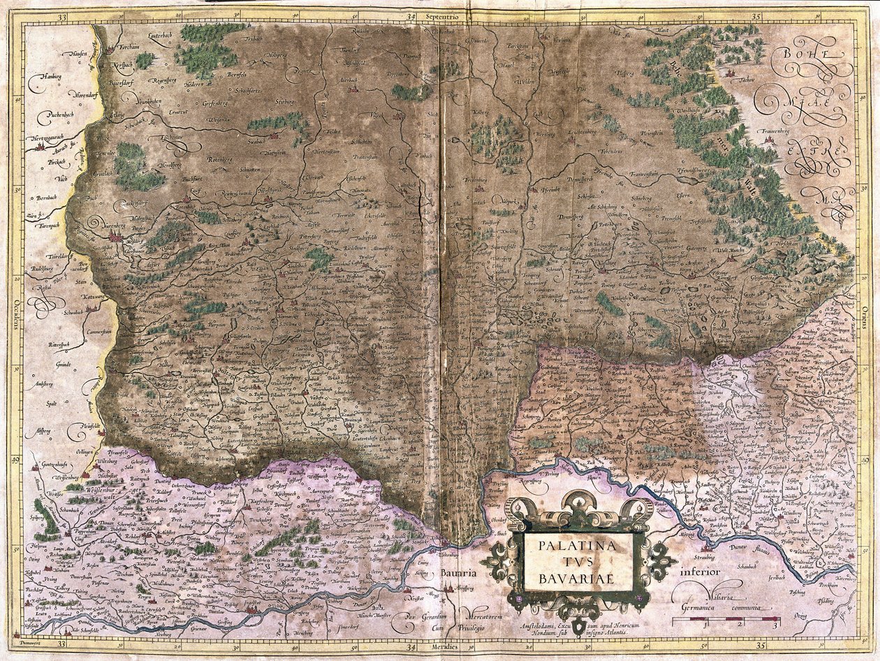 Bayern, Tyskland (gravering af Gerardus Mercator