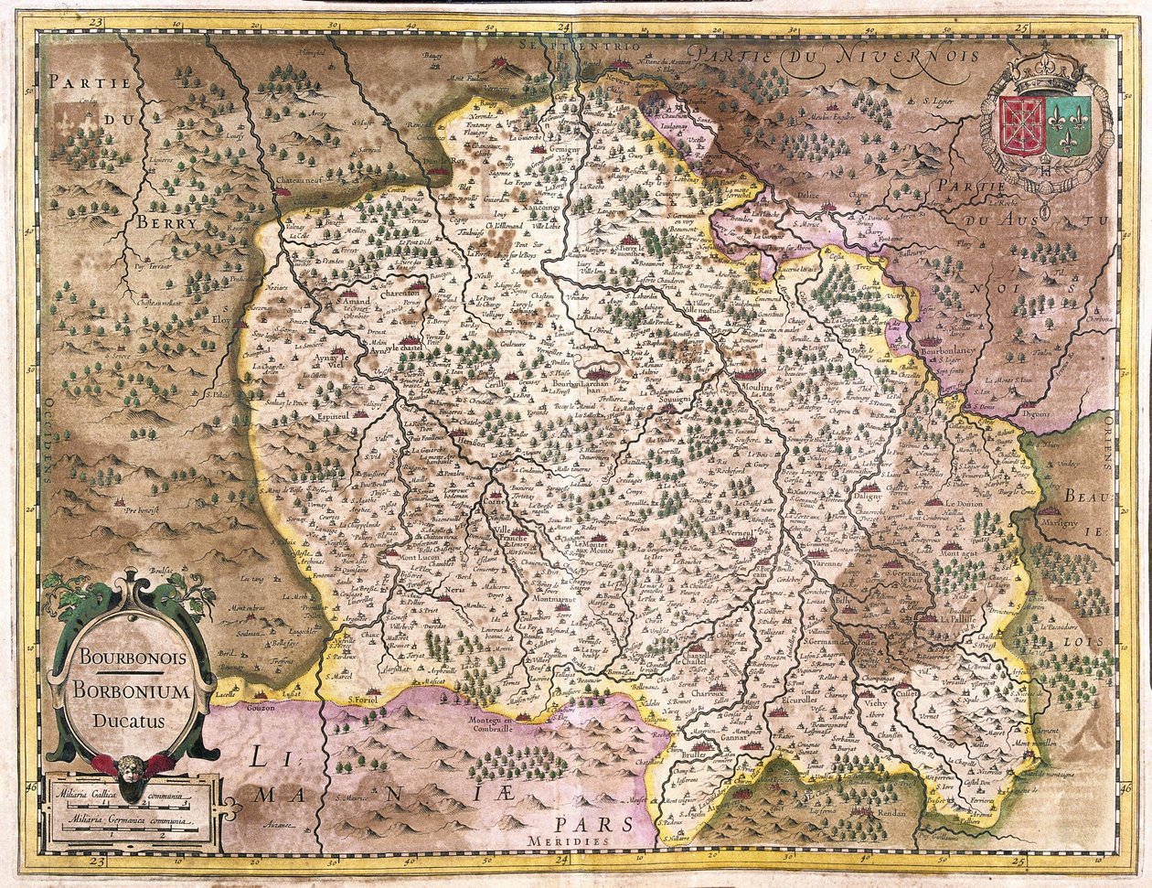 Bourbonnais, Frankrig (gravering af Gerardus Mercator