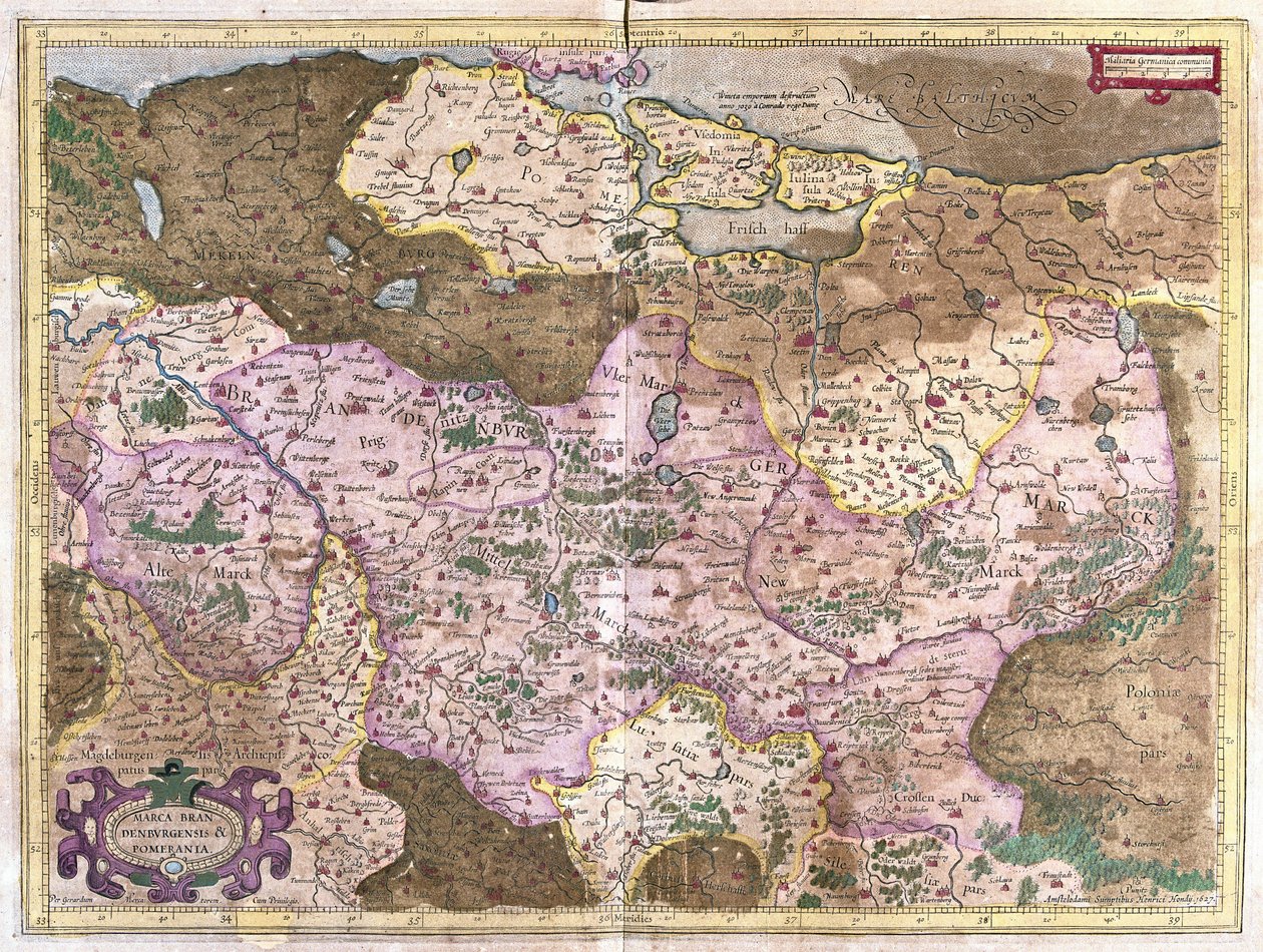 Brandenburg og Berlin, Tyskland (gravering af Gerardus Mercator