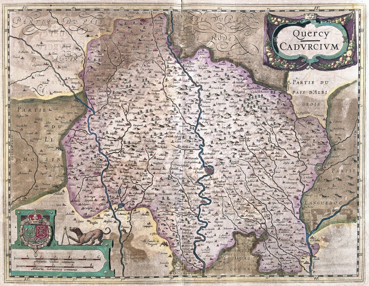 Cahors, Frankrig (gravering af Gerardus Mercator