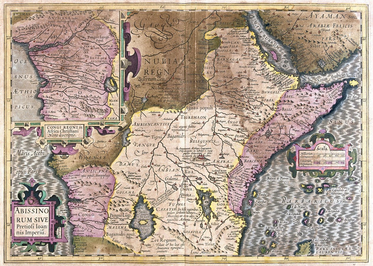 Congo, Centralafrika (gravering af Gerardus Mercator