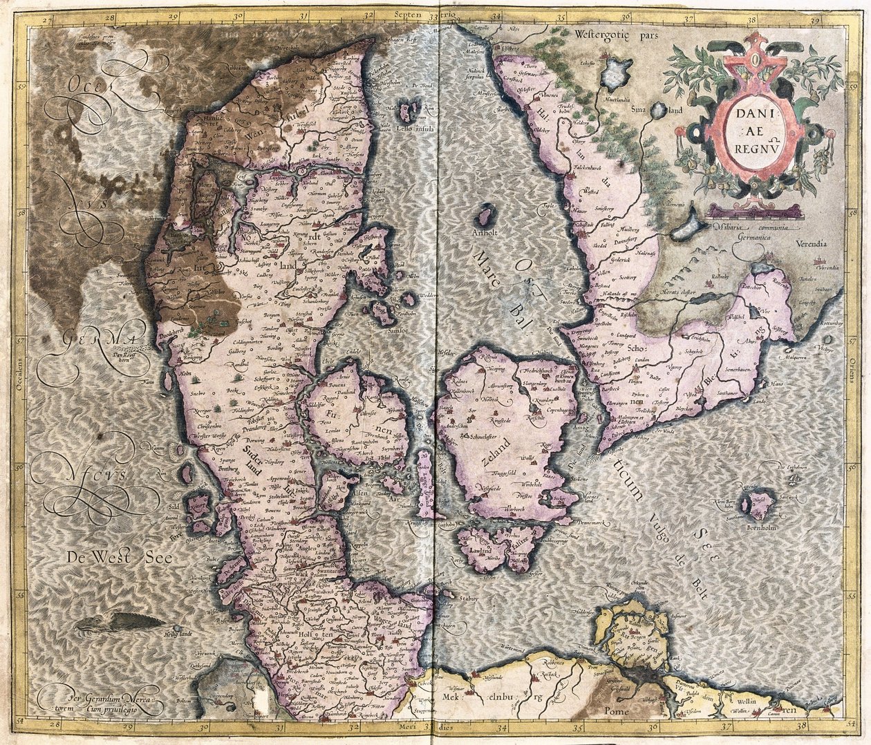Danmark (gravering af Gerardus Mercator