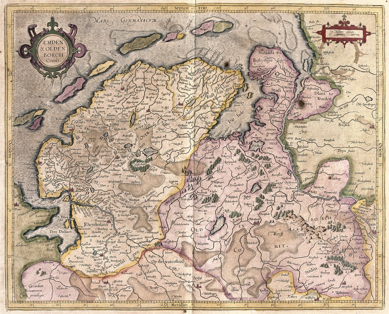 Emden og Oldenburg, Tyskland (gravering af Gerardus Mercator