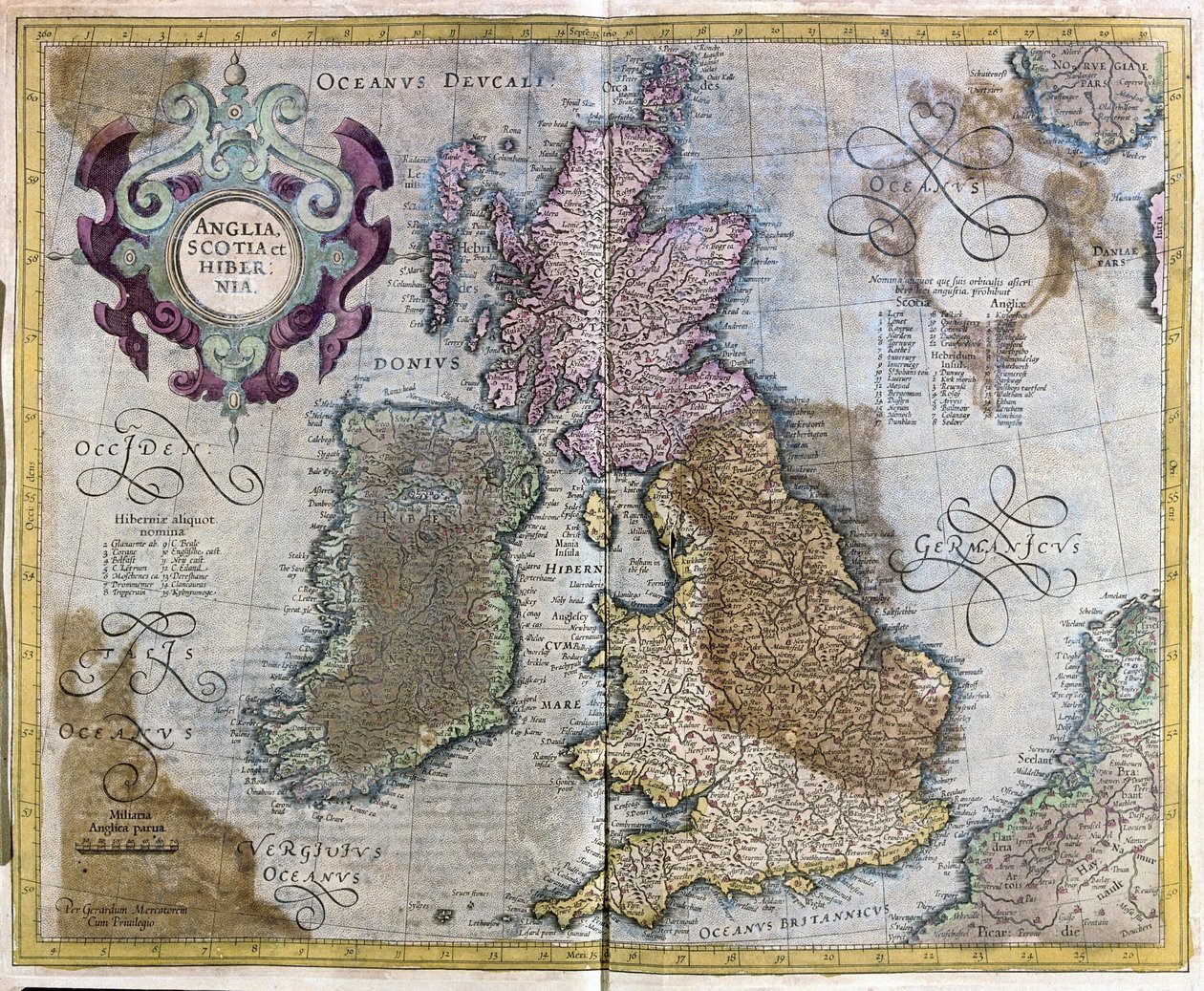 England, Skotland og Irland af Gerardus Mercator